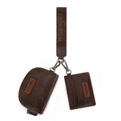 WG200-W052  Wrangler Dual Pouch Wristlet Credit Card Holder Wallet- Coffee