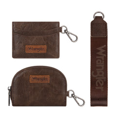 WG200-W052  Wrangler Dual Pouch Wristlet Credit Card Holder Wallet- Coffee