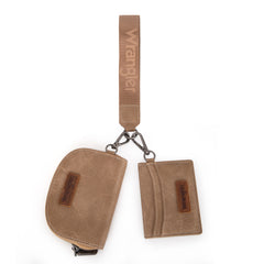 WG200-W052  Wrangler Dual Pouch Wristlet Credit Card Holder Wallet- Khaki