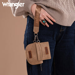 WG200-W052  Wrangler Dual Pouch Wristlet Credit Card Holder Wallet- Khaki