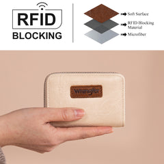 WG200-W053  Wrangler Small Wallet RFID Card Holder - Tan