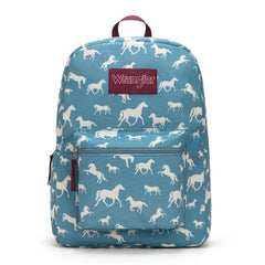 WG2000-005BL    Wrangler Horse Print Backpack - Blue