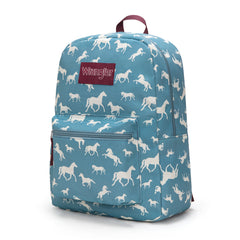 WG2000-005BL    Wrangler Horse Print Backpack - Blue