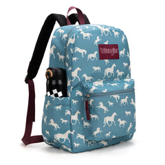 WG2000-005BL    Wrangler Horse Print Backpack - Blue