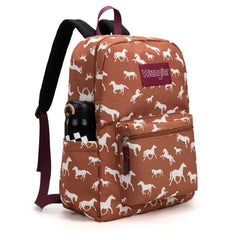 WG2000-006BR    Wrangler Horse Print Backpack - Brown