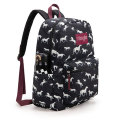 WG2000-007BK    Wrangler Horse Print Backpack - Black