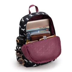 WG2000-007BK    Wrangler Horse Print Backpack - Black