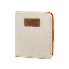 WG202-W058  Wrangler Solid Color Small BI-Fold Wallet RFID Card Holder - Beige