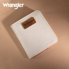 WG202-W058  Wrangler Solid Color Small BI-Fold Wallet RFID Card Holder - Beige