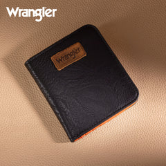 WG202-W058  Wrangler Solid Color Small BI-Fold Wallet RFID Card Holder - Black