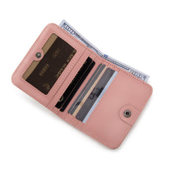 WG202-W058  Wrangler  Cow-Print Small BI-Fold Wallet RFID Card Holder - Cow-Pink
