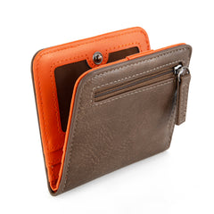 WG202-W058  Wrangler Solid Color Small BI-Fold Wallet RFID Card Holder - Dark Khaki