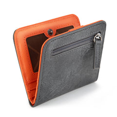 WG202-W058  Wrangler Solid Color Small BI-Fold Wallet RFID Card Holder - Grey