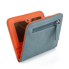 WG202-W058  Wrangler Solid Color Small BI-Fold Wallet RFID Card Holder - Jean