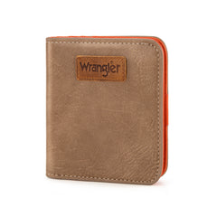 WG202-W058  Wrangler Solid Color Small BI-Fold Wallet RFID Card Holder - Khaki