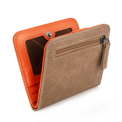 WG202-W058  Wrangler Solid Color Small BI-Fold Wallet RFID Card Holder - Khaki