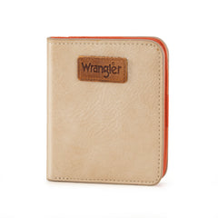 WG202-W058  Wrangler Solid Color Small BI-Fold Wallet RFID Card Holder - Tan