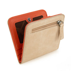 WG202-W058  Wrangler Solid Color Small BI-Fold Wallet RFID Card Holder - Tan