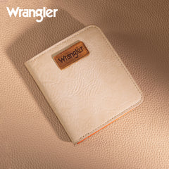 WG202-W058  Wrangler Solid Color Small BI-Fold Wallet RFID Card Holder - Tan