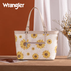 WG204-2002  Wrangler Sunflower Print Tote Bag - Beige