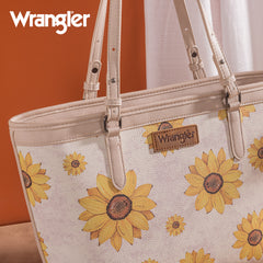 WG204-2002  Wrangler Sunflower Print Tote Bag - Beige