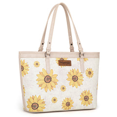 WG204-2002  Wrangler Sunflower Print Tote Bag - Beige