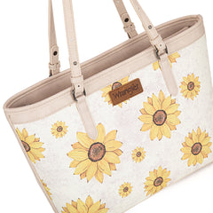 WG204-2002  Wrangler Sunflower Print Tote Bag - Beige