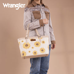 WG204-2002  Wrangler Sunflower Print Tote Bag - Beige