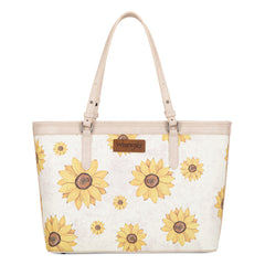 WG204-2002  Wrangler Sunflower Print Tote Bag - Beige