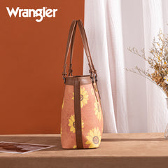 WG204-2002  Wrangler Sunflower Print Tote Bag - Brown