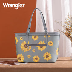 WG204-2002  Wrangler Sunflower Print Tote Bag - Jean