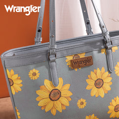 WG204-2002  Wrangler Sunflower Print Tote Bag - Jean