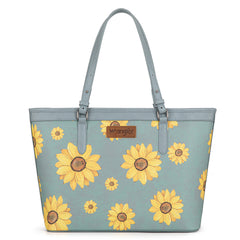 WG204-2002  Wrangler Sunflower Print Tote Bag - Jean