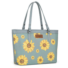 WG204-2002  Wrangler Sunflower Print Tote Bag - Jean