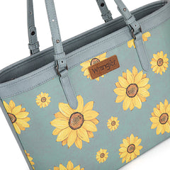 WG204-2002  Wrangler Sunflower Print Tote Bag - Jean