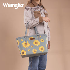 WG204-2002  Wrangler Sunflower Print Tote Bag - Jean