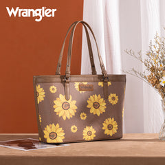 WG204-2002  Wrangler Sunflower Print Tote Bag - Khaki