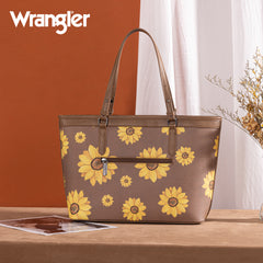 WG204-2002  Wrangler Sunflower Print Tote Bag - Khaki