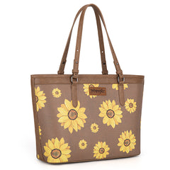 WG204-2002  Wrangler Sunflower Print Tote Bag - Khaki