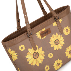 WG204-2002  Wrangler Sunflower Print Tote Bag - Khaki