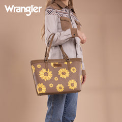 WG204-2002  Wrangler Sunflower Print Tote Bag - Khaki