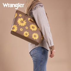 WG204-2002  Wrangler Sunflower Print Tote Bag - Khaki