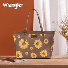 WG204-2002  Wrangler Sunflower Print Tote Bag - Khaki