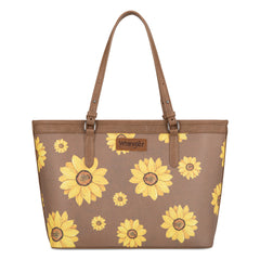 WG204-2002  Wrangler Sunflower Print Tote Bag - Khaki