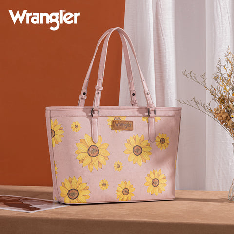 WG204-2002  Wrangler Sunflower Print Tote Bag - Pink