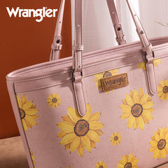 WG204-2002  Wrangler Sunflower Print Tote Bag - Pink