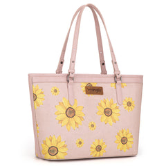 WG204-2002  Wrangler Sunflower Print Tote Bag - Pink