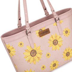 WG204-2002  Wrangler Sunflower Print Tote Bag - Pink