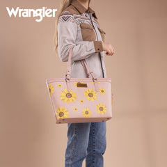 WG204-2002  Wrangler Sunflower Print Tote Bag - Pink