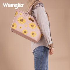 WG204-2002  Wrangler Sunflower Print Tote Bag - Pink